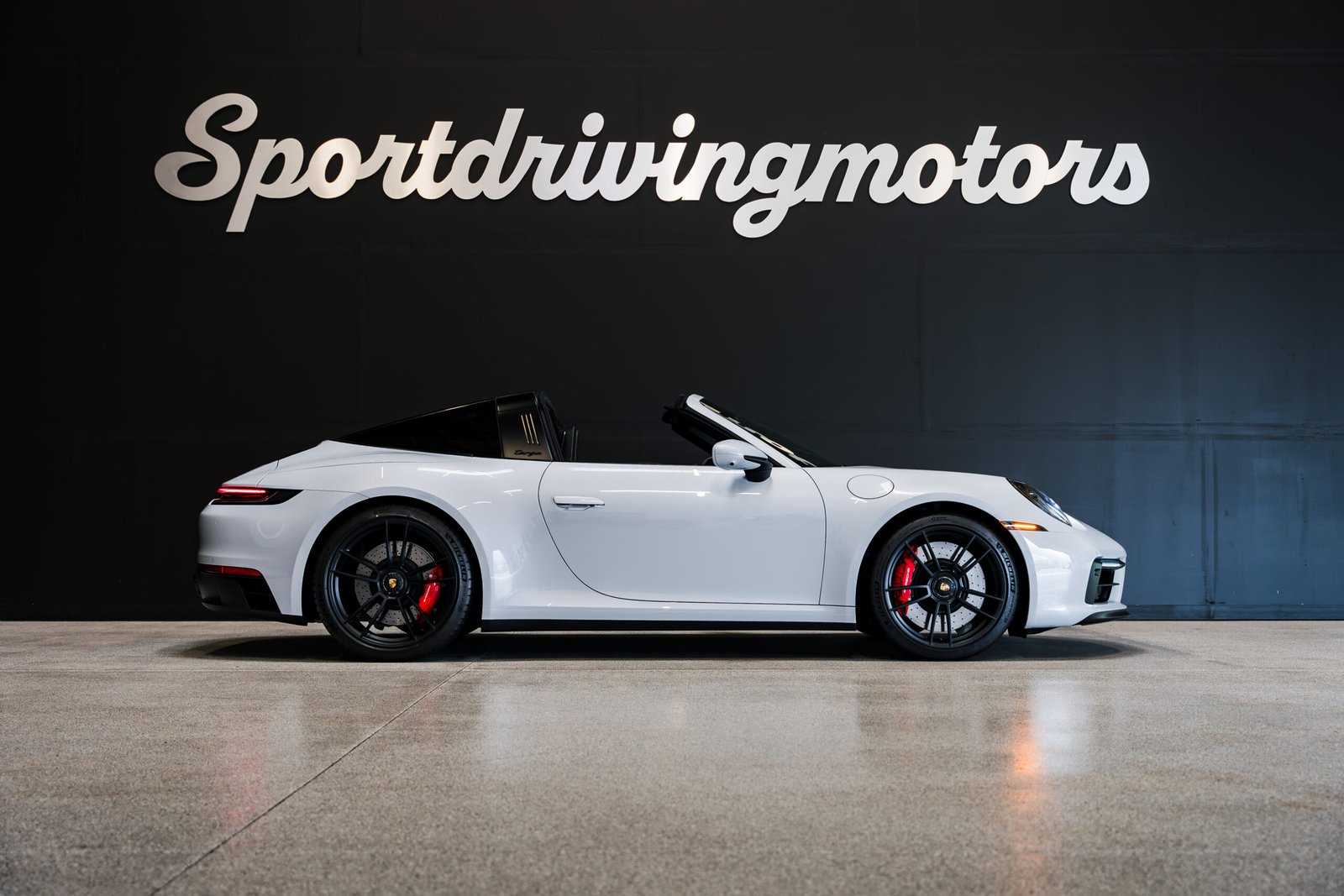 White Porsche 911 Targa 4 GTS wedding rental Seattle