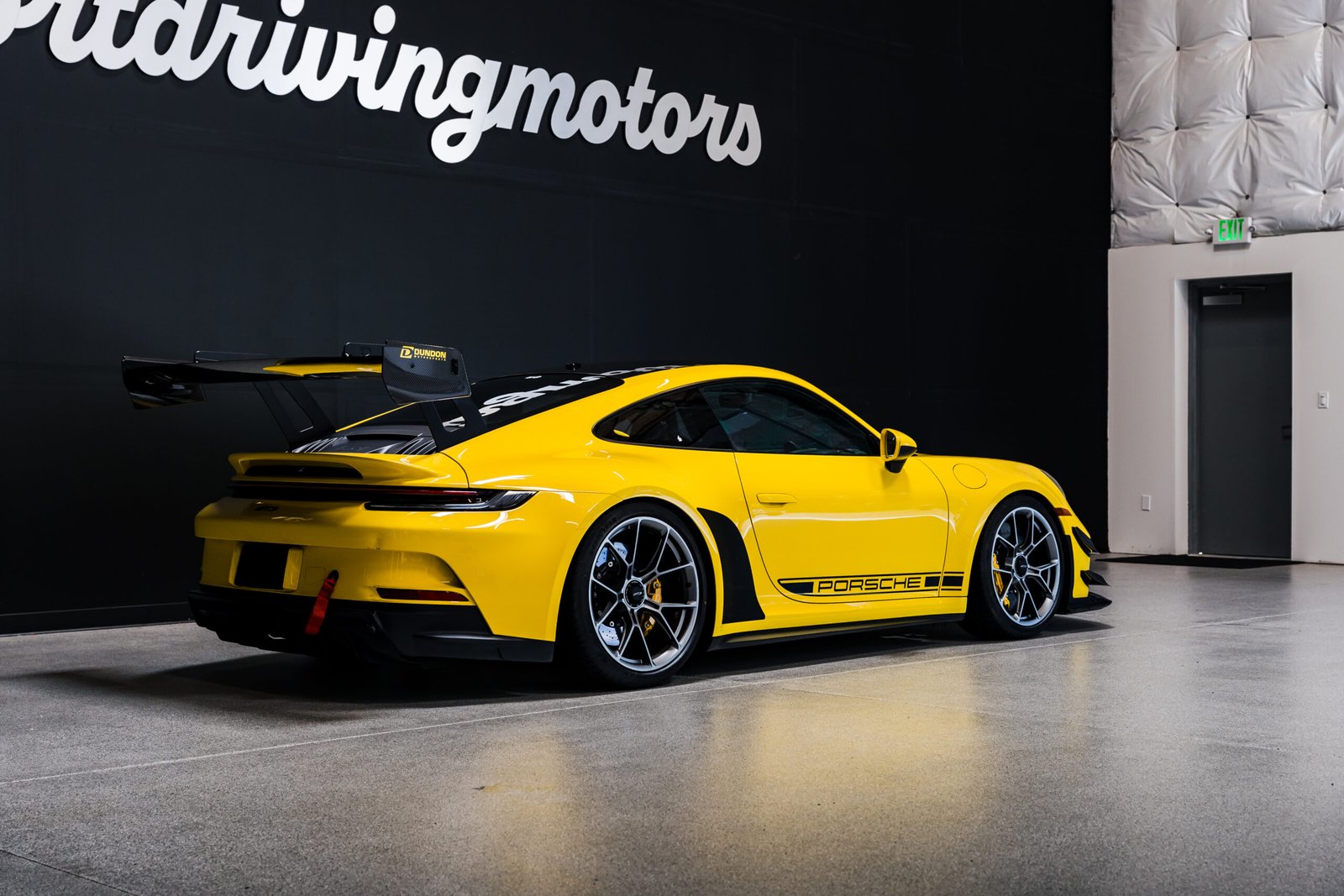 Porsche GT interior with Alcantara steering wheel